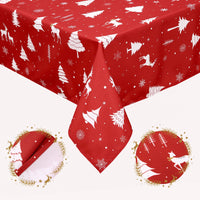 Nappe Garvee Świąteczny Obrus à motif cerf, imperméable et lavable, 137 x 200 cm, pour une utilisation intérieure et extérieure.