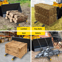 Garvee Fourches à Palettes en Acier Allié 109 cm, Capacité 907 kg, avec Barre Stabilisateur Réglable, Idéales pour Tracteurs et Chargeurs