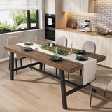 Table de salle à manger industrielle Garvee en bois pour 6 à 8 personnes, avec structure métallique robuste, pieds réglables, 180 cm (70,87 po), finition brun rustique.