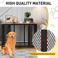 Garvee Cage pour chien 122 cm style meuble avec porte supérieure, structure robuste en bois et métal, design intérieur élégant, indestructible, adaptée aux chiens petits, moyens et grands.
