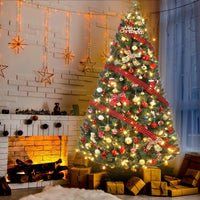 Sapin de Noël Garvee 140 cm pliable avec support fermé - Sapin artificiel réaliste pour la maison, le bureau et la décoration des fêtes