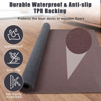 Tapis de sol marin antidérapant Garvee 1,8 x 4 m, gris, pour bateaux, yachts, SUP, kayaks et camping-cars.