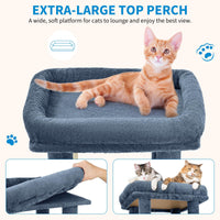 Garvee Arbre à Chat 155 cm Multi-Niveaux pour Grands Chats et Maine Coon, Grande Plateforme, 2 Niches, Sisal Naturel, Intérieur