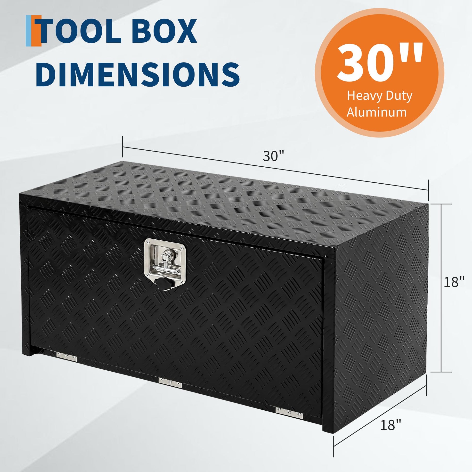 Coffre à outils Garvee 24 pouces en aluminium, étanche, robuste et verrouillable, sous châssis, pour pick-up et camping-car, gain de place.