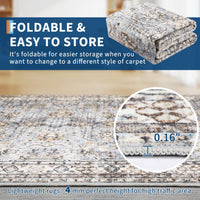 Tapis Garvee Pearl Fleece, 100 % polyester, pliable et lavable, pour salon et cuisine, 60 x 230 cm, bleu