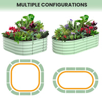 Garvee Lot de 2 Jardinières Surélevées Ovales 183 × 91 × 61 cm, Acier Galvanisé Vert Robuste et Stable, Bacs Potagers pour Terrasse, Jardin et Potager
