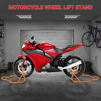 Support de moto Garvee, capacité de charge 385 kg, largeur réglable, robuste, en fer, universel, pour atelier ou maison, noir