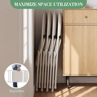Ensemble de 6 chaises pliantes Garvee avec coussins, structure en métal, pliables pour le bureau et l'extérieur, revêtement en similicuir, pieds antidérapants, empilables