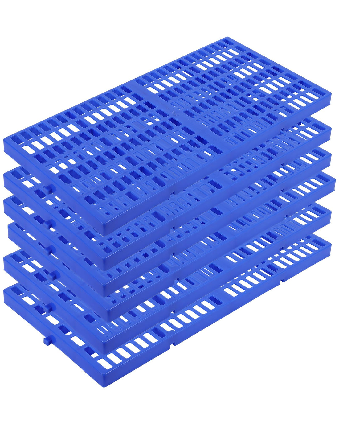 Ensemble de 6 palettes en plastique bleu Garvee, 30 x 60 x 3 cm, capacité de charge de 500 kg, antidérapantes, empilables et recyclables, pour entrepôt et garage.