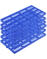 Ensemble de 6 palettes en plastique bleu Garvee, 30 x 60 x 3 cm, capacité de charge de 500 kg, antidérapantes, empilables et recyclables, pour entrepôt et garage.