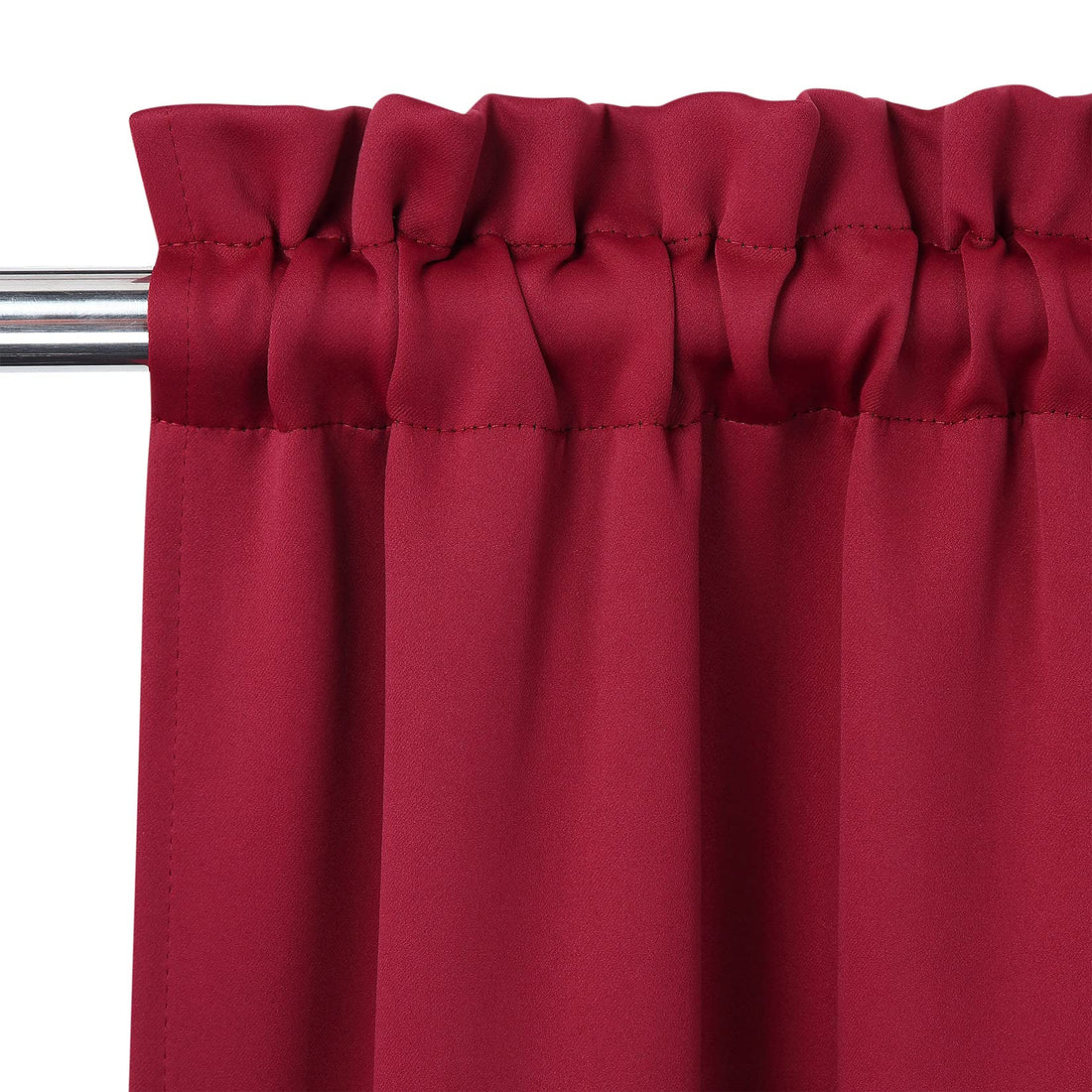 Rideaux occultants Garvee Christmas, 61 cm (24 pouces), courts, couleur bordeaux, pour petites fenêtres, salle de bain, cuisine, chambre