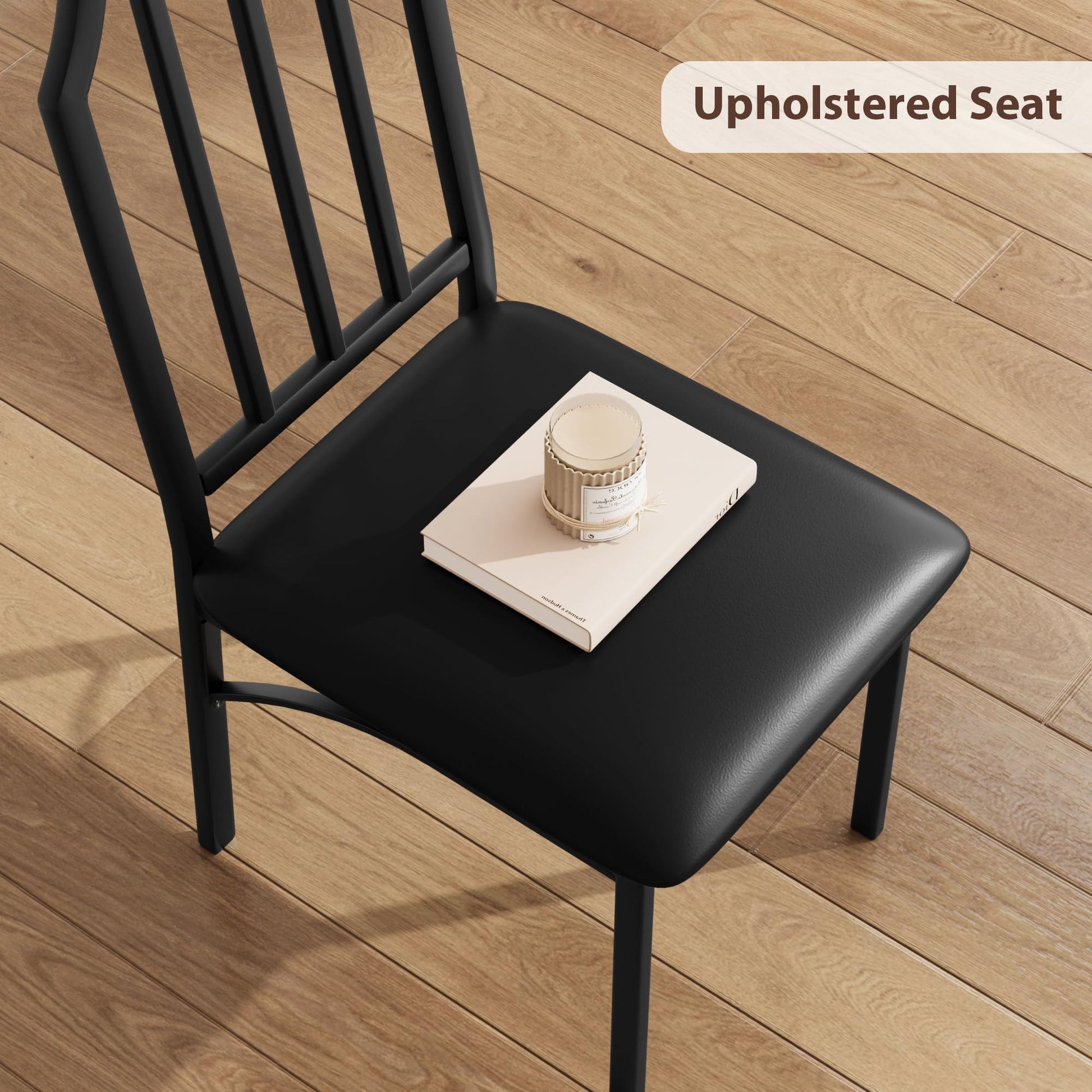 Ensemble de salle à manger Garvee pour 2 personnes, design chanfreiné, 3 pièces, sièges rembourrés, gris, compact pour petits espaces