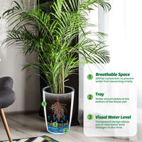 Garvee Lot de 2 jardinières à arrosage automatique de 40 cm (16 po) de haut, blanches, pour intérieur et terrasse