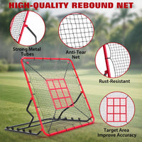 Filet de rebond de baseball Garvee 122 x 137 cm, 5 angles, résistant aux UV, durable et stable pour l'entraînement individuel et sur le terrain.