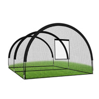 Cage de frappe de baseball Garvee de 10 m avec cadre, en polyester et poteaux en fibre de verre, pour l'entraînement au baseball et au golf dans le jardin, 10 x 3,7 x 2,4 m, noir