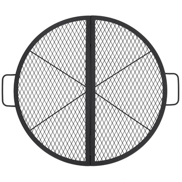 Grille de barbecue pliable Garvee X-Marks en acier robuste, idéale pour le camping et les grillades en extérieur. Grande surface de cuisson, résistante à la chaleur jusqu'à 600 °C, avec poignées.
