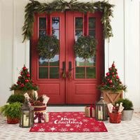 Tapis de porte de Noël Garvee, motif flocons de neige, antidérapant, 40 x 60 cm, multicolore, pour intérieur et extérieur.