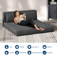 Canapé-lit et fauteuil-lit 4 en 1 Garvee, polyvalent et confortable, en velours côtelé gris foncé, pour salon et chambre d'amis