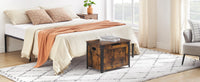 Banc de rangement en bois Garvee avec rabat de sécurité, marron rustique, pour entrée et salon, style campagnard, robuste
