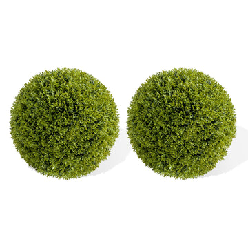 Garvee Lot de 2 boules de buis artificielles 55 cm en PE, résistantes aux UV et aux intempéries, pour jardin et mariage, vertes
