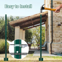 Poteaux de clôture Garvee 183 cm, poteaux métalliques robustes pour clôtures de jardin, brise-vue, poteaux en acier, clôtures extérieures en fil de fer, noir