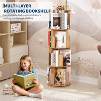 Étagère pivotante en bois Garvee, 4 niveaux, rotation à 360°, multifonctionnelle, idéale pour le salon ou la chambre d'enfant, gain de place.