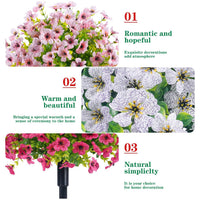 Ensemble de 2 fleurs artificielles Garvee avec piquets pour jardin et terrasse, rose, résistant aux UV, réaliste, facile d'entretien