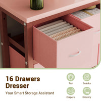 Garvee commode à 16 tiroirs en tissu, idéale pour la chambre, la cuisine, le bureau, l'entrée, le salon, le couloir ou la chambre d'enfant