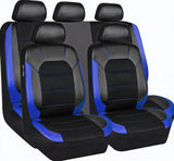 Garvee Housse De Siège Auto 9 Pièces En PU Cuir Respirant Compatible Airbags Pour Berlines Et SUV Noir Universelle - Noir & Bleu