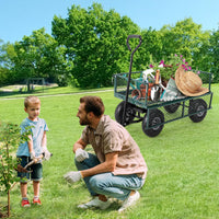 Chariot de jardin Garvee en acier robuste, pliable, capacité de 227 kg (500 lb), avec doublure amovible, pour jardin et cour, 81 cm x 42 cm x 45,5 cm (31,89 po x 16,54 po x 17,91 po), noir