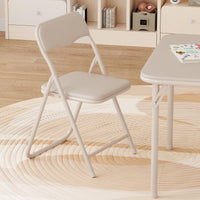 Ensemble table et chaises pliantes Garvee pour enfants avec coussin d'assise en PU, structure robuste en acier, pliable, idéal pour manger, lire et jouer, compact et confortable.