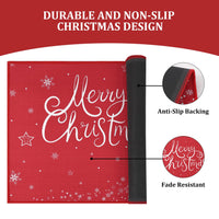 Garvee Kerst Deurmat Xmas Rouge Sapin de Noël et Flocons de Neige Antidérapant 40 x 60 cm Intérieur Extérieur