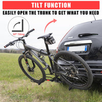 Porte-vélos Garvee 2 pouces pour attelage, 2 vélos, acier, inclinable, réfléchissant, robuste, pour SUV et camions, avec sangles de tension et verrou