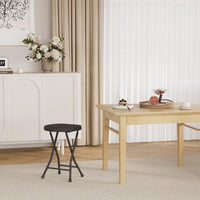 Tabouret pliant Garvee avec poignée, portable, capacité de charge de 272 kg, pieds antidérapants, structure en acier pour le camping et la cuisine, léger et pliable, noir