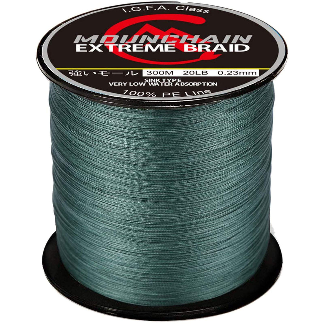 Ligne de pêche tressée Garvee, 4 brins, 40 lb, résistante à l'abrasion et aux UV, noire et verte, polyvalente pour l'eau douce et l'eau salée.