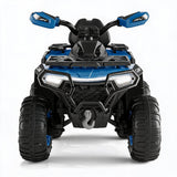 GARVEE Quad électrique pour enfant 12 V, 2 moteurs, phares LED, musique et pneus tout-terrain, bleu roi - Bleu roi