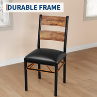 Ensemble table et chaises Garvee pour 2 personnes avec chaises rembourrées, protections d'angle, structure robuste en MDF, ergonomique, gain de place, marron, pour cuisine et appartement