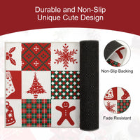 Tapis de cuisine Garvee Christmas, lot de 2, antidérapants et lavables, pour la cuisine et le couloir, 40 x 60 cm + 40 x 120 cm, multicolores