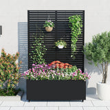 Garvee Bac à Plantes Métallique avec Treillis et Roues Jardin Surélevé 180,3 x 119,4 x 40,6 cm Acier Galvanisé Pour terrasse et Balcon - Strips