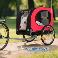 Remorque vélo pliable Garvee pour grands chiens jusqu'à 40 kg, pneus pneumatiques 16 pouces, tissu Oxford imperméable, idéale pour les aventures en plein air, noire