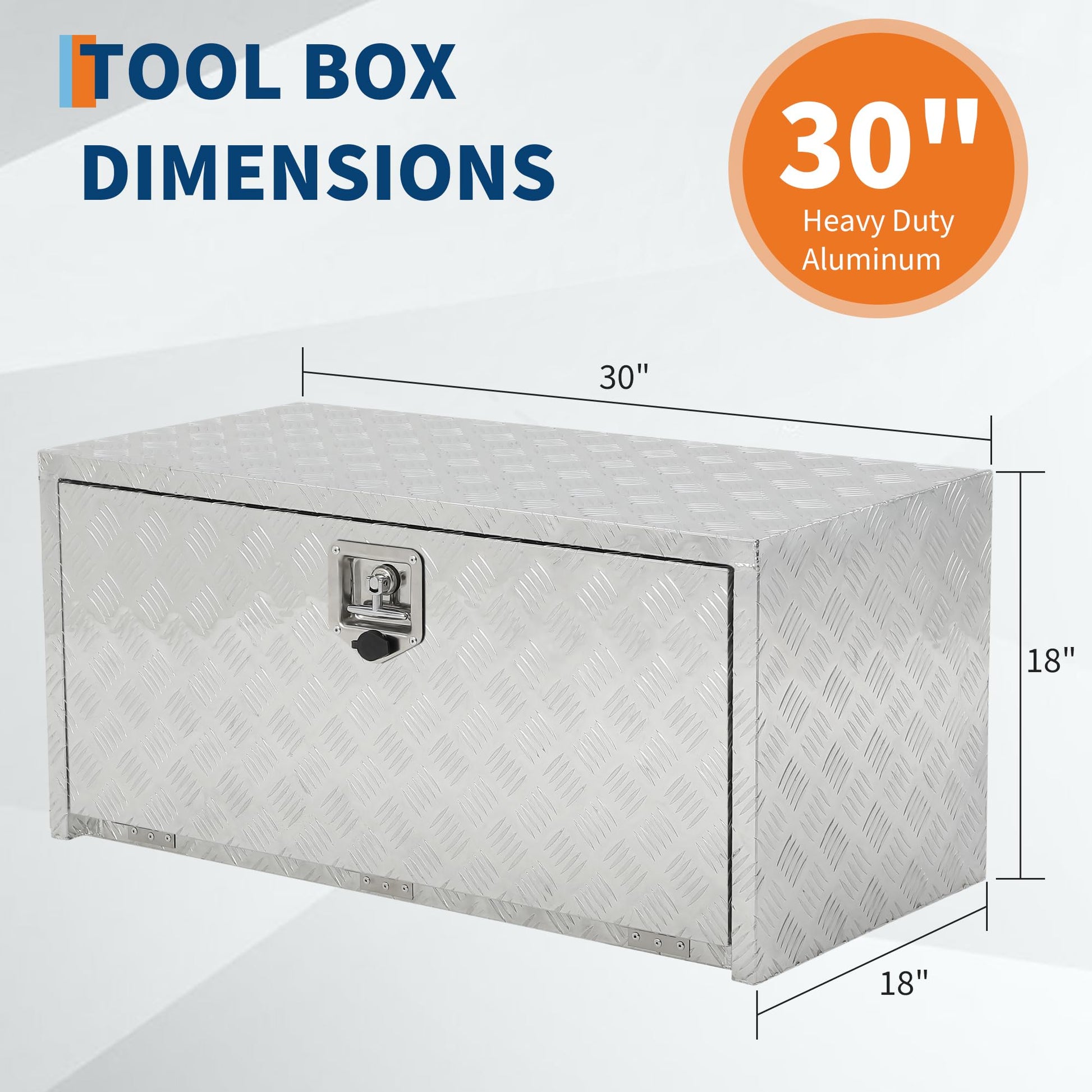 Coffre à outils Garvee 24 pouces en aluminium, sous châssis, étanche, robuste, verrouillable, pour camionnettes et véhicules récréatifs, gain de place, poignée en T