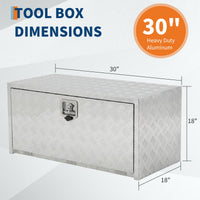 Coffre à outils Garvee 24 pouces en aluminium, sous châssis, étanche, robuste, verrouillable, pour camionnettes et véhicules récréatifs, gain de place, poignée en T