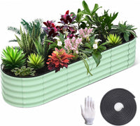 Jardinière surélevée galvanisée Garvee 244 x 61 x 46 cm (8 x 2 x 1,5 pi) en métal pour balcon et jardin, antirouille, durable, ergonomique et légère.