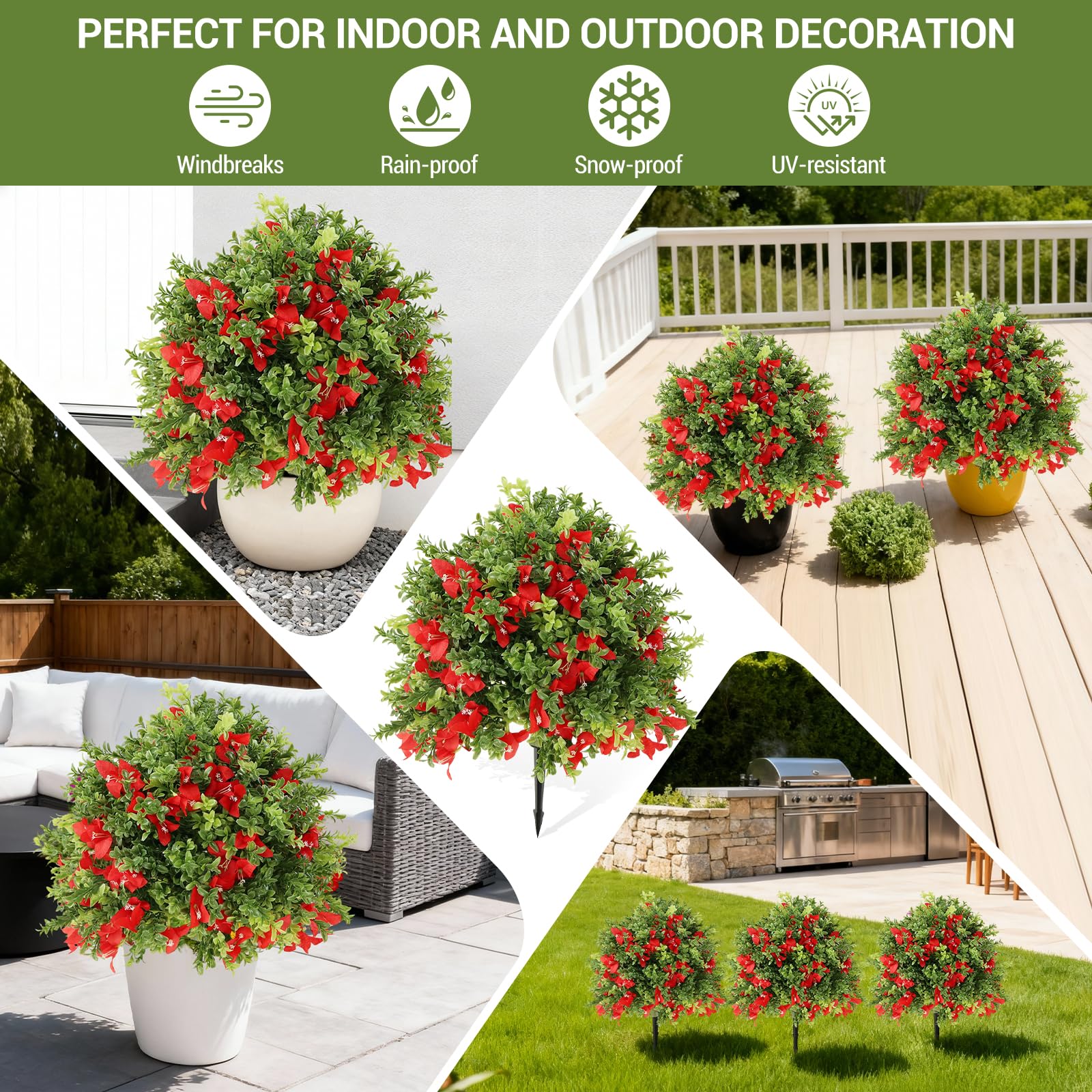 Garvee Arbre artificiel d’intérieur de 61 cm, plante réaliste et durable, résistante à la décoloration, pour maison et bureau, vert