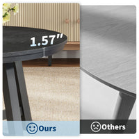 Table basse rectangulaire moderne Garvee 102x52cm en bois robuste, style minimaliste marron/noir, idéale pour le salon et le balcon.