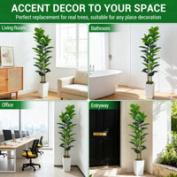 Arbre artificiel d'intérieur Garvee de 1,8 m (6 pi) réaliste, sans entretien, polyvalent et durable, vert
