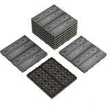 Garvee Lot de 9 Dalles Clipsables en Bois Composite 30 x 30 cm, Sol Extérieur Antidérapant pour Terrasse, Jardin et Balcon, Gris - Gris