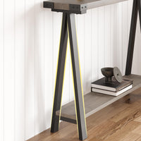 Console Garvee pour entrée avec rangement à 2 niveaux, étroite (110 x 21 x 80 cm), bois et métal, pieds en forme de R, idéale pour le salon et l'entrée, montage facile.