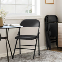 Garvee Lot de 4 chaises pliantes, cadre en métal, charge max. 159 kg, chaises portables pour salle à manger, salon, bureau et camping