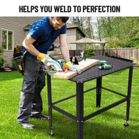 Table de soudage Garvee 91 x 61 cm (36 x 24 po) avec une capacité de charge de 680 kg (1 500 lb), trous de fixation de 16 mm (5/8 po), cadre en acier robuste pour atelier et garage, polyvalente et stable.